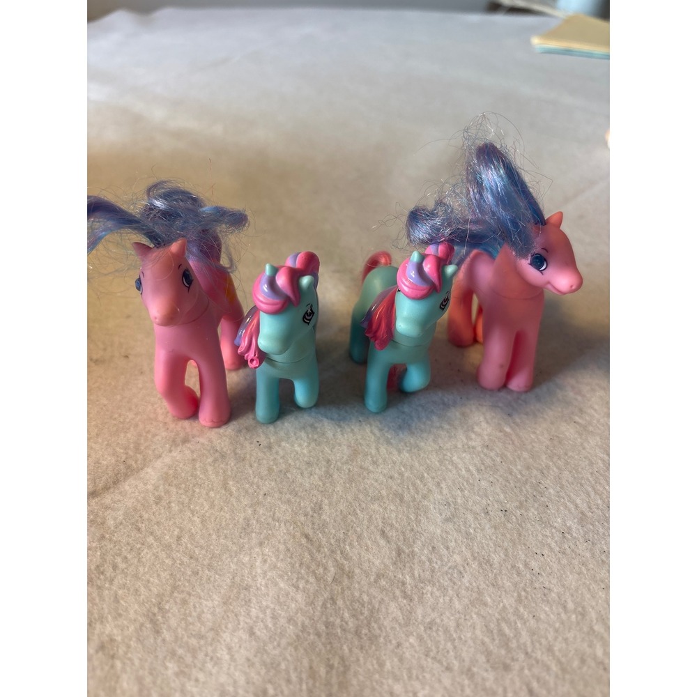 Vintage My Little Pony‎ Mini Horses Lot Pink Blue Hasbro 1996 McDonald's